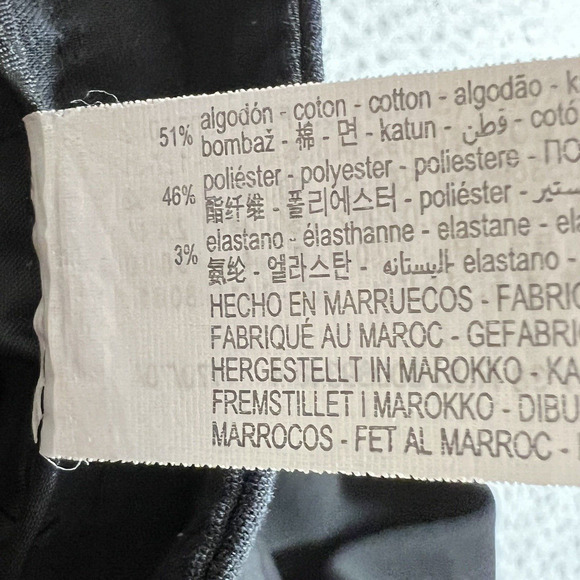 Zara Women's 6 Capri Length Career Flat Front Dress Pants Solid Black Stretch - Picture 4 of 11